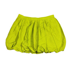 Tommy Womens Size 0 Green Mini Bubble Skirt Linen Silk Cotton Blend